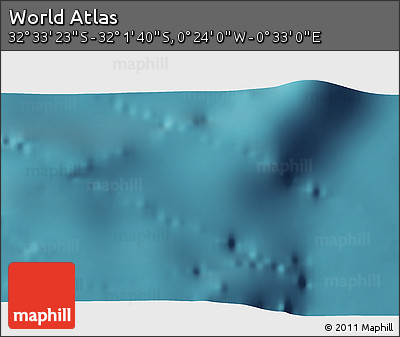 Satellite 3D Map of the Area around 32° 17' 31" S, 0° 4' 30" E