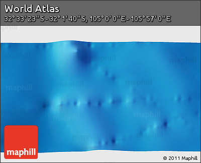 Physical 3D Map of the Area around 32° 17' 31" S, 105° 28' 29" E