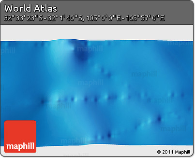 Physical 3D Map of the Area around 32° 17' 31" S, 105° 28' 29" E