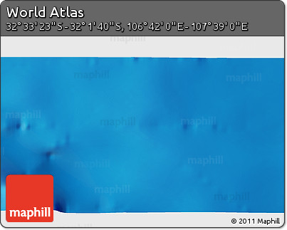 Physical 3D Map of the Area around 32° 17' 31" S, 107° 10' 30" E