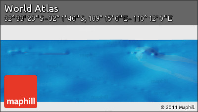 Physical Panoramic Map of the Area around 32° 17' 31" S, 109° 43' 29" E