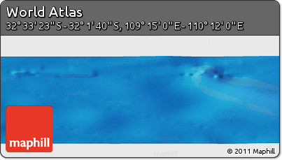 Physical Panoramic Map of the Area around 32° 17' 31" S, 109° 43' 29" E