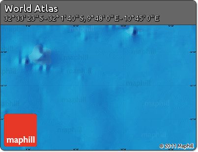 Physical Map of the Area around 32° 17' 31" S, 10° 16' 30" E