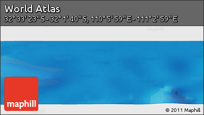 Physical Panoramic Map of the Area around 32° 17' 31" S, 110° 34' 29" E