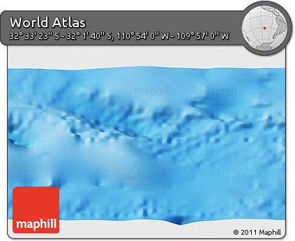 Physical 3D Map of the Area around 32° 17' 31" S, 110° 25' 30" W