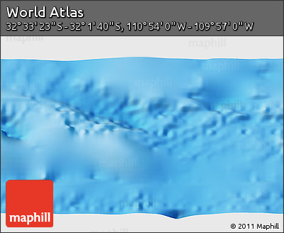 Physical 3D Map of the Area around 32° 17' 31" S, 110° 25' 30" W