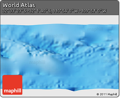 Physical 3D Map of the Area around 32° 17' 31" S, 110° 25' 30" W