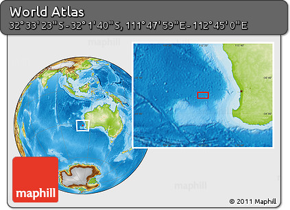 Physical Location Map of the Area around 32° 17' 31" S, 112° 16' 30" E