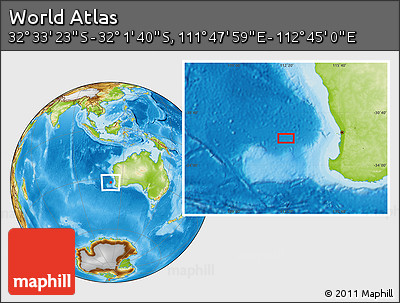 Physical Location Map of the Area around 32° 17' 31" S, 112° 16' 30" E