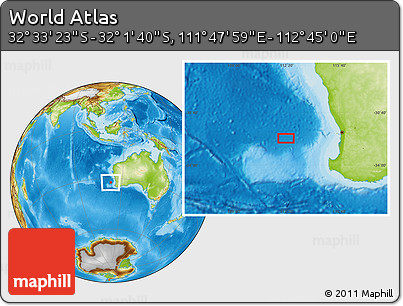 Physical Location Map of the Area around 32° 17' 31" S, 112° 16' 30" E