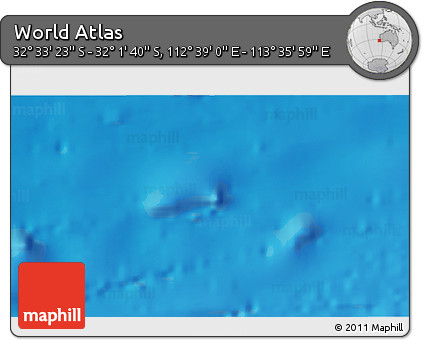 Shaded Relief 3D Map of the Area around 32° 17' 31" S, 113° 7' 30" E