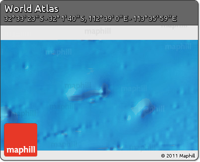 Shaded Relief 3D Map of the Area around 32° 17' 31" S, 113° 7' 30" E