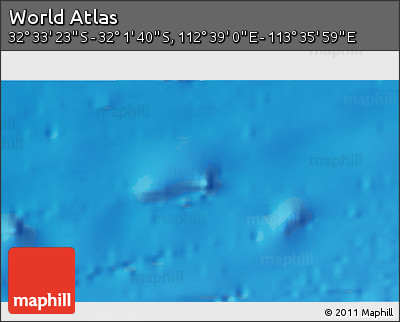 Shaded Relief 3D Map of the Area around 32° 17' 31" S, 113° 7' 30" E