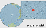 Savanna Style Location Map of the area around 32° 17' 31" S, 113° 49' 29" W, hill shading