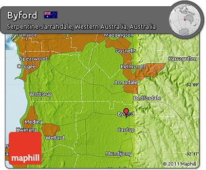 Physical Map of Byford