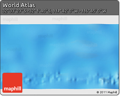 Physical 3D Map of the Area around 32° 17' 31" S, 117° 13' 29" W