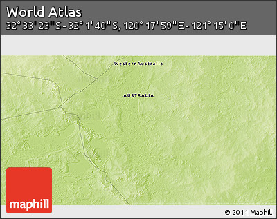 Physical 3D Map of the Area around 32° 17' 31" S, 120° 46' 30" E