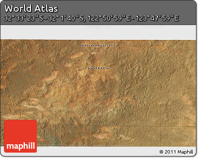 Satellite 3D Map of the Area around 32° 17' 31" S, 123° 19' 29" E