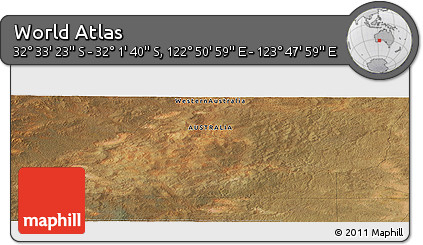 Satellite Panoramic Map of the Area around 32° 17' 31" S, 123° 19' 29" E