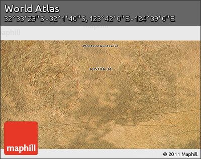 Satellite 3D Map of the Area around 32° 17' 31" S, 124° 10' 30" E