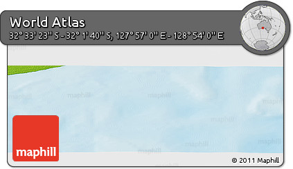 Physical Panoramic Map of the Area around 32° 17' 31" S, 128° 25' 30" E