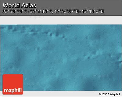 Satellite 3D Map of the Area around 32° 17' 31" S, 12° 49' 29" E