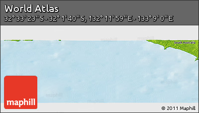 Physical Panoramic Map of the Area around 32° 17' 31" S, 132° 40' 30" E