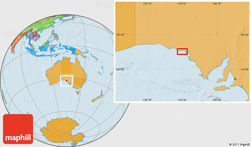 Political Location Map of Ceduna