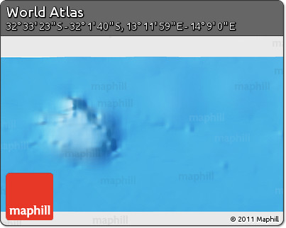 Physical 3D Map of the Area around 32° 17' 31" S, 13° 40' 30" E