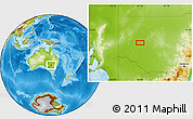 Physical Location Map of the area around 32° 17' 31" S, 143° 43' 29" E