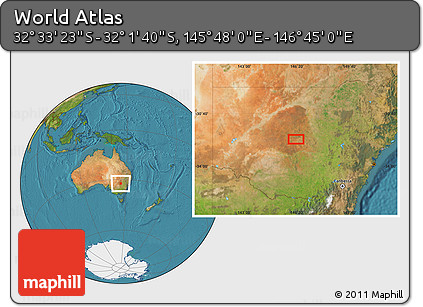 Satellite Location Map of the Area around 32° 17' 31" S, 146° 16' 30" E