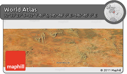 Satellite Panoramic Map of the Area around 32° 17' 31" S, 146° 16' 30" E