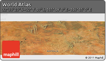 Satellite Panoramic Map of the Area around 32° 17' 31" S, 146° 16' 30" E