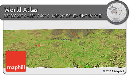Satellite Panoramic Map of the Area around 32° 17' 31" S, 148° 49' 29" E