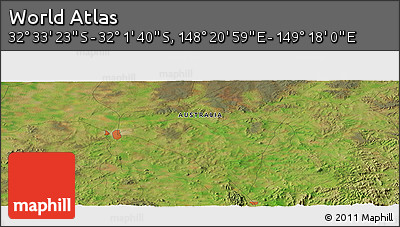 Satellite Panoramic Map of the Area around 32° 17' 31" S, 148° 49' 29" E