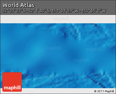 Physical 3D Map of the Area around 32° 17' 31" S, 151° 13' 29" W