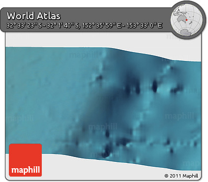 Satellite 3D Map of the Area around 32° 17' 31" S, 153° 4' 29" E