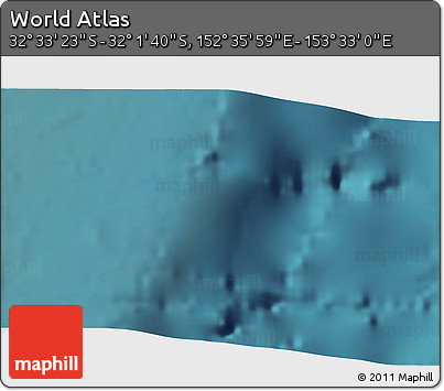 Satellite 3D Map of the Area around 32° 17' 31" S, 153° 4' 29" E