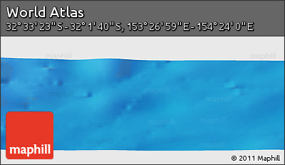 Physical Panoramic Map of the Area around 32° 17' 31" S, 153° 55' 30" E