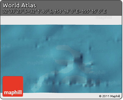 Satellite 3D Map of the Area around 32° 17' 31" S, 154° 46' 30" E