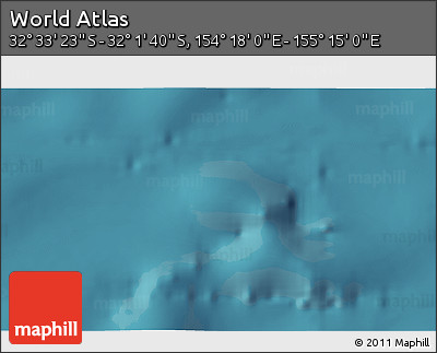 Satellite 3D Map of the Area around 32° 17' 31" S, 154° 46' 30" E