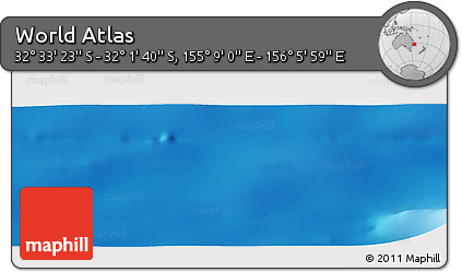 Physical Panoramic Map of the Area around 32° 17' 31" S, 155° 37' 30" E