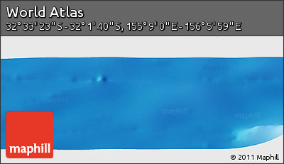 Physical Panoramic Map of the Area around 32° 17' 31" S, 155° 37' 30" E