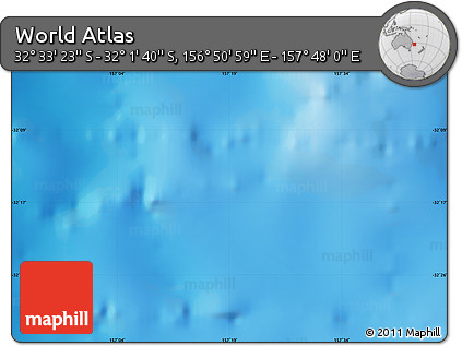 Physical Map of the Area around 32° 17' 31" S, 157° 19' 29" E