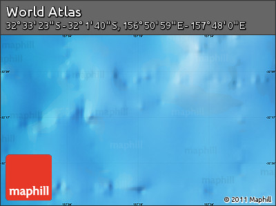 Physical Map of the Area around 32° 17' 31" S, 157° 19' 29" E