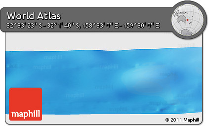 Physical Panoramic Map of the Area around 32° 17' 31" S, 159° 1' 30" E