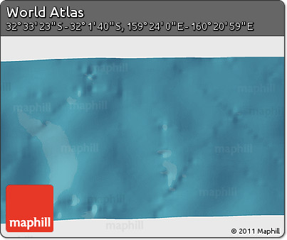 Satellite 3D Map of the Area around 32° 17' 31" S, 159° 52' 30" E