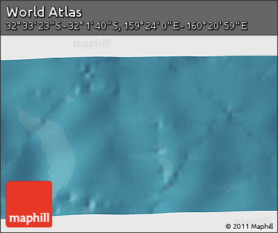 Satellite 3D Map of the Area around 32° 17' 31" S, 159° 52' 30" E