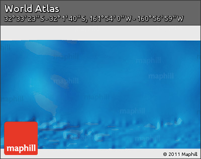 Physical 3D Map of the Area around 32° 17' 31" S, 161° 25' 30" W