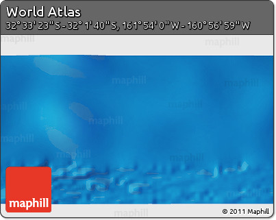 Physical 3D Map of the Area around 32° 17' 31" S, 161° 25' 30" W